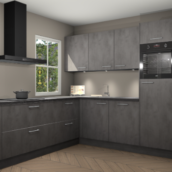 Beton antraciet keuken Leeds 87262