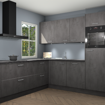 Beton antraciet keuken Leeds 87264