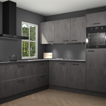 Beton antraciet keuken Leeds 87266
