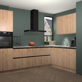 Madera Natuur greeploze keuken Vlaanderen 47436