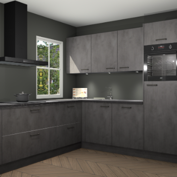 Beton antraciet keuken Leeds 87267