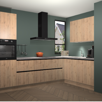 Madera Natuur greeploze keuken Vlaanderen 47443