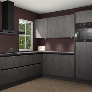Beton antraciet greeploze keuken Leeds 87268