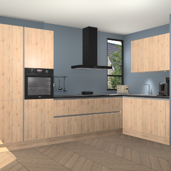 Madera Natuur greeploze keuken Vlaanderen 47459