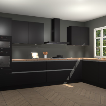 Zwarte greeploze keuken Graz 70790