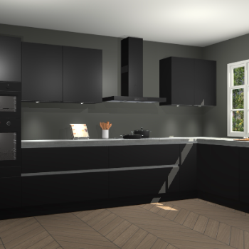 Zwarte greeploze keuken Graz 71097