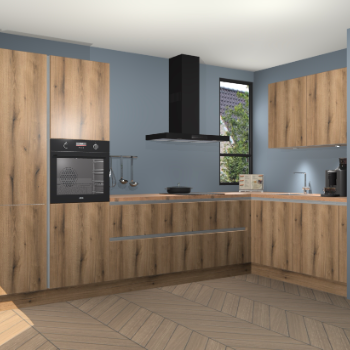 Goud Eiken greeploze keuken Vlaanderen 47682
