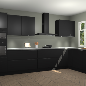 Zwarte greeploze keuken Graz 71104