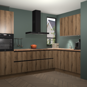 Goud Eiken greeploze keuken Vlaanderen 47685