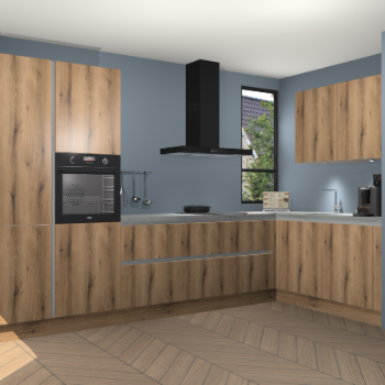 Goud Eiken greeploze keuken Vlaanderen 47695
