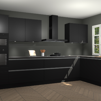 Zwarte greeploze keuken Graz 71179