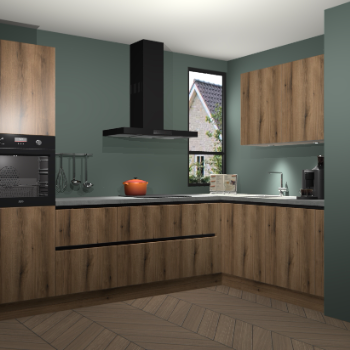 Goud Eiken greeploze keuken Vlaanderen 47699