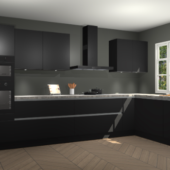 Zwarte greeploze keuken Graz 71200