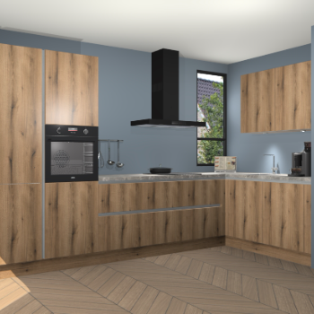 Goud Eiken greeploze keuken Vlaanderen 47720