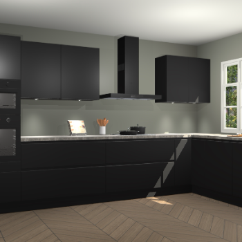 Zwarte greeploze keuken Graz 71203