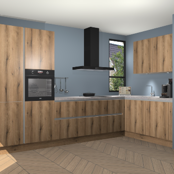 Goud Eiken greeploze keuken Vlaanderen 47728
