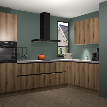 Goud Eiken greeploze keuken Vlaanderen 47731