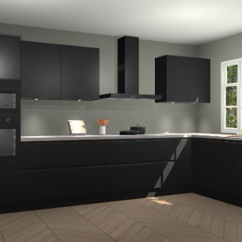 Zwarte greeploze keuken Graz 71224