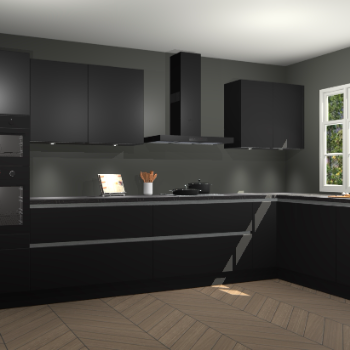 Zwarte greeploze keuken Graz 71283