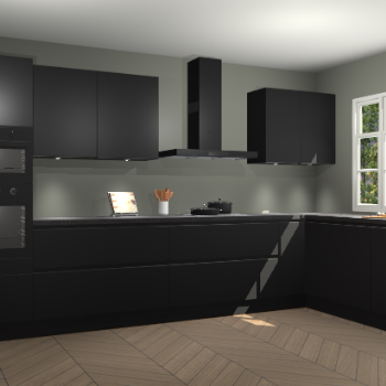 Zwarte greeploze keuken Graz 71287