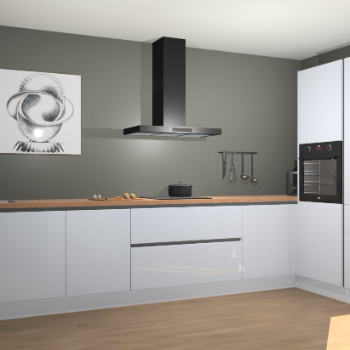 Sneeuwwitte hoogglans greeploze keuken Khao Lak 73993