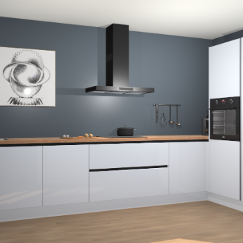 Sneeuwwitte hoogglans greeploze keuken Khao Lak 73996