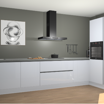 Sneeuwwitte hoogglans greeploze keuken Khao Lak 74017