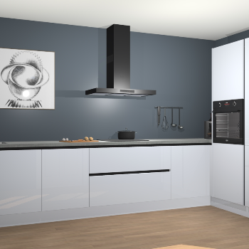 Sneeuwwitte hoogglans greeploze keuken Khao Lak 74020