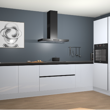 Sneeuwwitte hoogglans greeploze keuken Khao Lak 74026