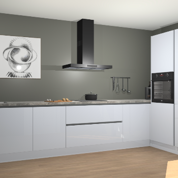 Sneeuwwitte hoogglans greeploze keuken Khao Lak 74029