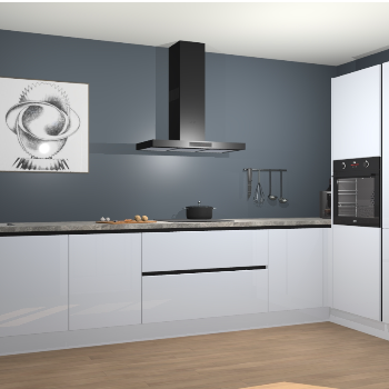 Sneeuwwitte hoogglans greeploze keuken Khao Lak 74032