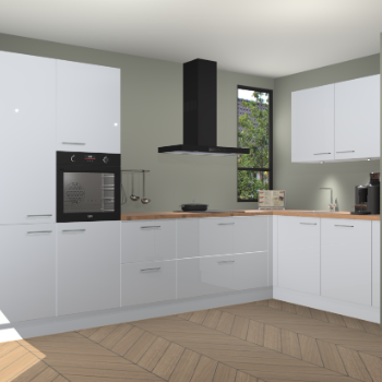 Sneeuwwitte hoogglans keuken Vlaanderen 47849