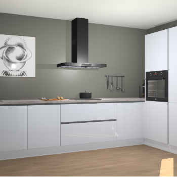 Sneeuwwitte hoogglans greeploze keuken Khao Lak 74035