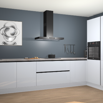 Sneeuwwitte hoogglans greeploze keuken Khao Lak 74038