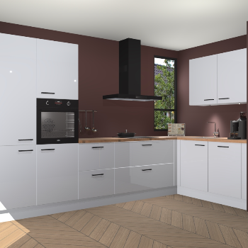 Sneeuwwitte hoogglans keuken Vlaanderen 47852