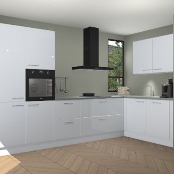 Sneeuwwitte hoogglans keuken Vlaanderen 47863