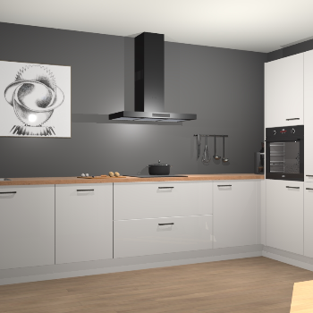 Zijdegrijze hoogglans keuken Khao Lak 74078