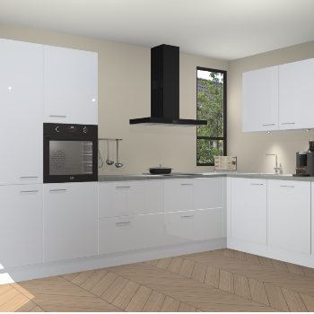 Sneeuwwitte hoogglans keuken Vlaanderen 47864