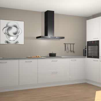 Zijdegrijze hoogglans keuken Khao Lak 74088