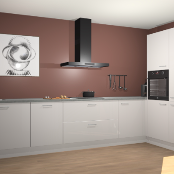 Zijdegrijze hoogglans keuken Khao Lak 74089