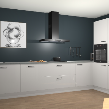 Zijdegrijze hoogglans keuken Khao Lak 74091