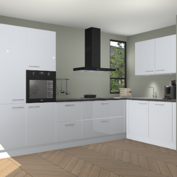 Sneeuwwitte hoogglans keuken Vlaanderen 47869