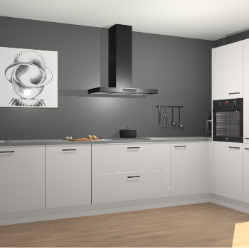 Zijdegrijze hoogglans keuken Khao Lak 74092