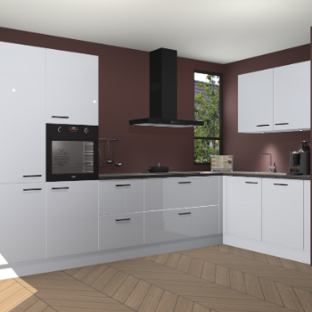 Sneeuwwitte hoogglans keuken Vlaanderen 47872