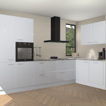 Sneeuwwitte hoogglans keuken Vlaanderen 47883