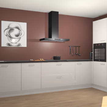 Zijdegrijze hoogglans keuken Khao Lak 74095