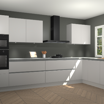 Zijdegrijze greeploze keuken Graz 71538