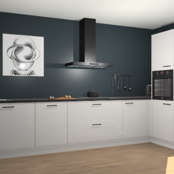 Zijdegrijze hoogglans keuken Khao Lak 74097