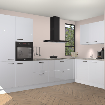 Sneeuwwitte hoogglans keuken Vlaanderen 47886