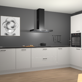 Zijdegrijze hoogglans keuken Khao Lak 74098